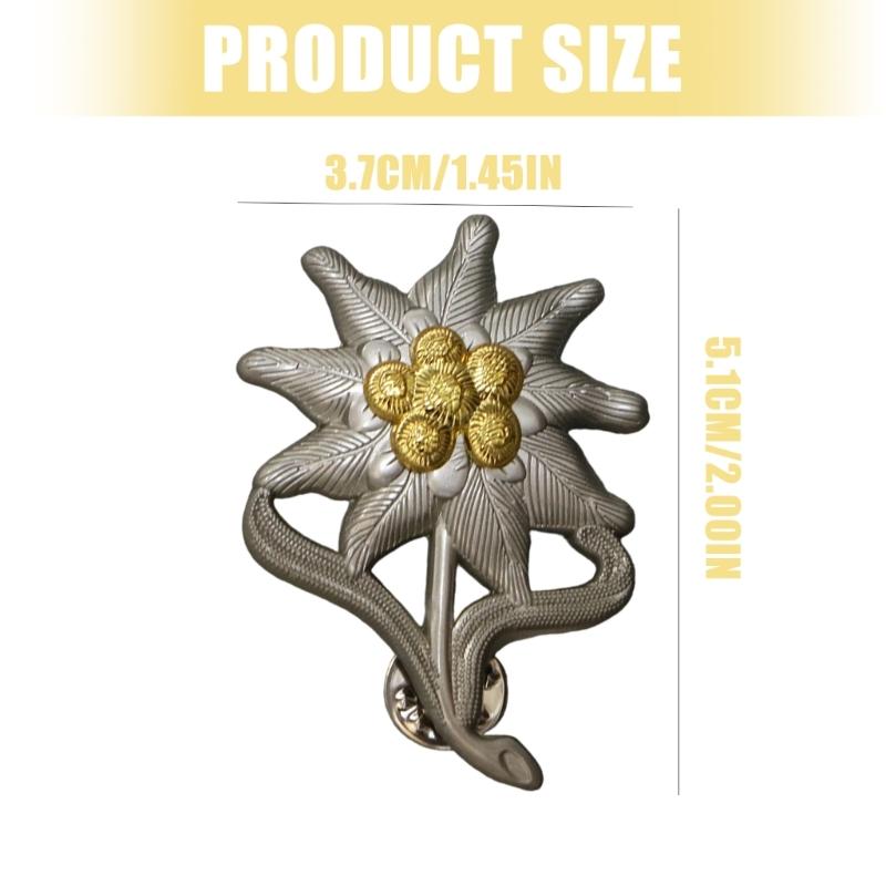 Odznaka 2w II Edelweiss Armii Niemieckiej Pin do Klapy Górskich Wojsk Niemieckich Broszka Edelweiss Ozdobna Odznaka dla Kobiet Mężczyzn