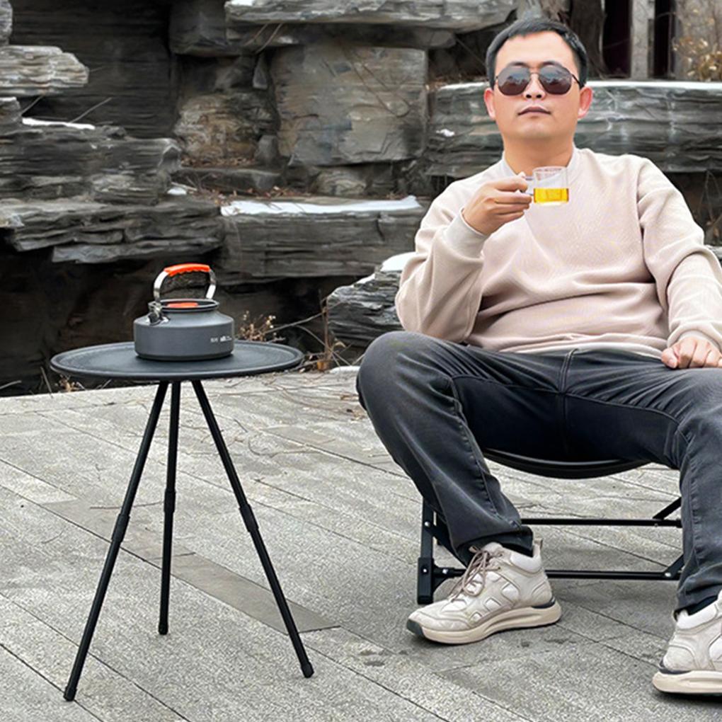 New Portable Picnic Camping Table Adjustable Small Round Table Outdoor Aluminum Alloy Folding Table Lightweight Coffee Table