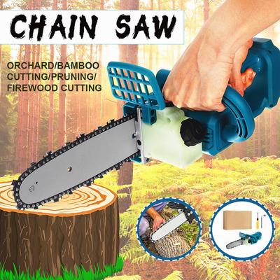 2000W 8inch Cordless Electric Saw Chainsaw Bracket Brushless Wood Cutting Machine Power Tools Without Battery