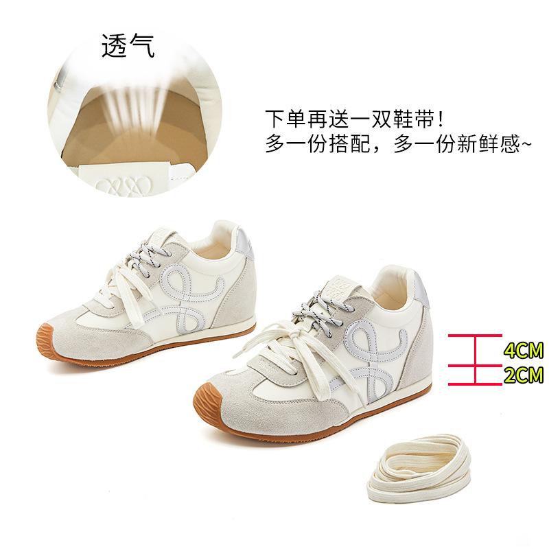 inner height increase 4cm pair of shoelaces Dexun shoes 2025 autumn new mango head Forrest Gump shoes women's casual sports shoes women