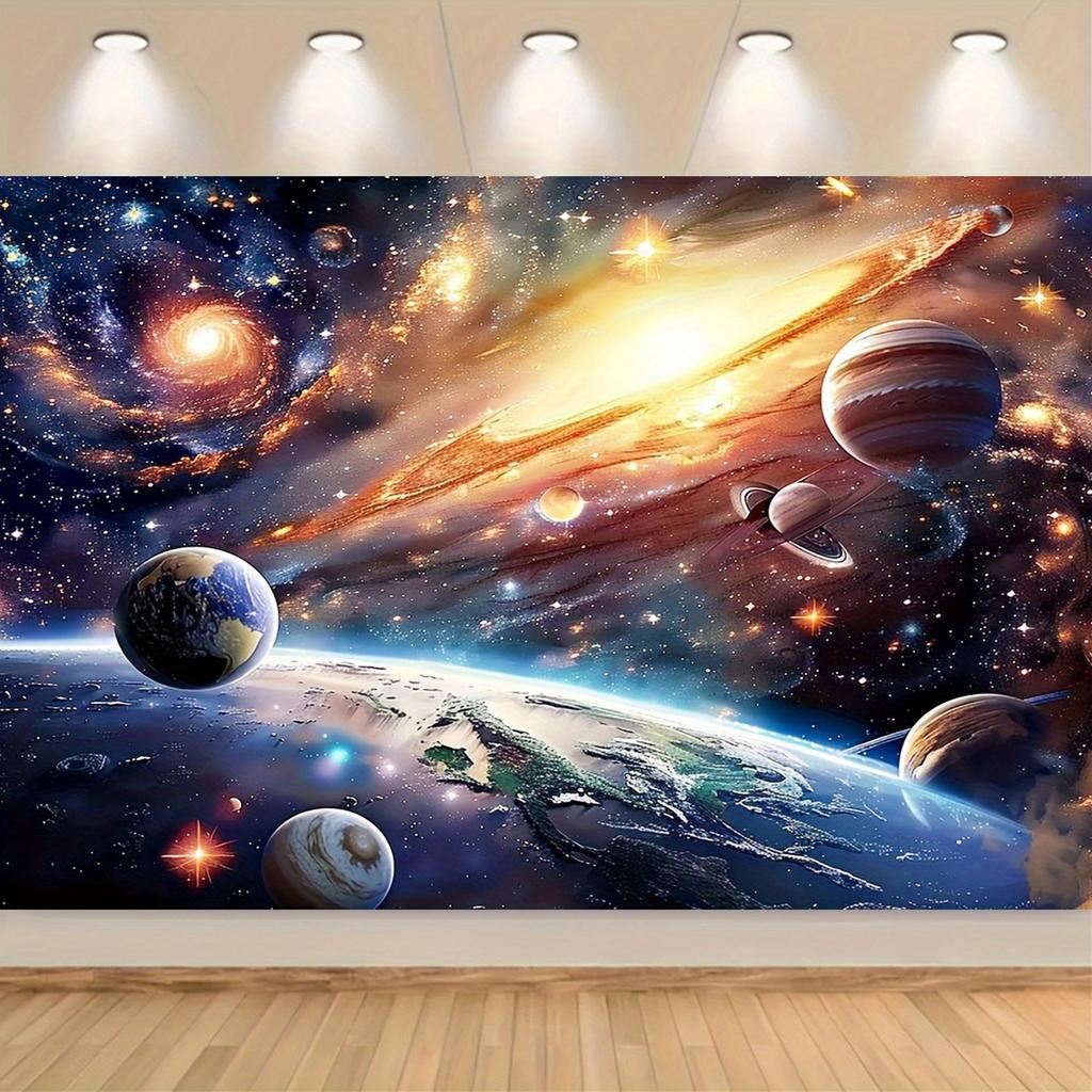 Arazzo dell'Universo Galattico: Perfetto per l'arredamento della camera da letto e l'arte murale, Design vibrante e cosmico, per appassionati dello spazio e della fantascienza