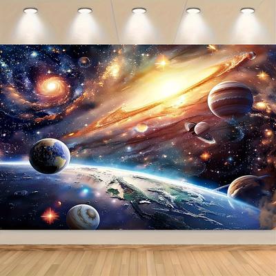 Galactic Universe Tapestry: Perfect for Bedroom Decor and Wall Art, Vibrant and Cosmic Design, for Space and Sci-Fi Enthusiasts