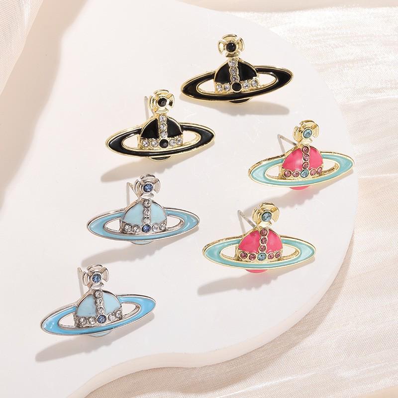 Boucles d'oreilles en émail Perle Saturne Impératrice Cixi - Puces uniques haut de gamme pour femmes