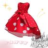 [maru5] Minnie Mouse-style Cosplay Kids' Dress, 110cm, Halloween, Theme Park, Girls' Costume, One-Piece Set with Headband (110cm)
