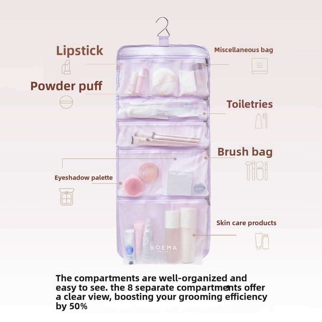 Style Large Capacity Travel Wash Bag With Divided Sections And Waterproof Tpu Lining