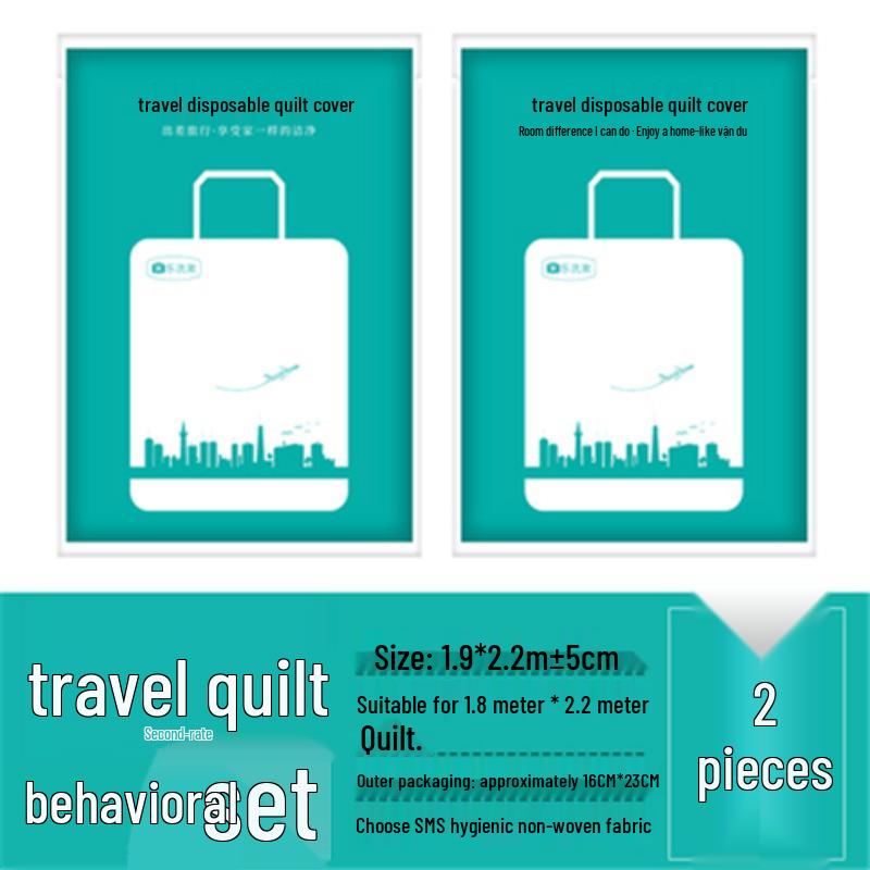 Travel Disposable Bed Set: Dirty-Proof Bed Sheets, Duvet Cover, Pillowcase, and Towel for Hotel or Train Sleeper.