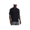 Under Armour Solid Color Logo Print Cool Breathable Training Round Neck Short Sleeve T-Shirt Men Tops Black 1370362-001