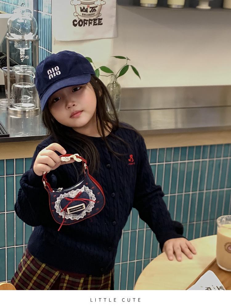 Mini Borsa a Spalla in Denim con Fiocco di Pizzo Coreano per Donne e Bambini - Collezione Autunno/Inverno 2025