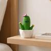 Mini Artificial Cactus Plants In Pots, Compact Faux Potted Cactus Ornaments, Resin Small Decorative Plant for Home Office Desk Tabletop Shelf Decor