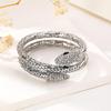 Bracelet Haut de Gamme Unisexe en Forme de Serpent avec Strass - Design Entrelacé en Alliage