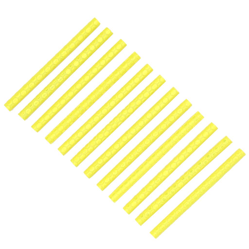 12 Stück Fahrradrad Speichenreflektorstreifen Mountainbike Speichen Reflektierende Wickel Röhren Gelb