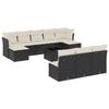 VidaXL Garden Lounge Set with Cushions 11 Pcs, Patio Sofas, Patio Furniture Set, Outdoor Furniture, Black 3218296