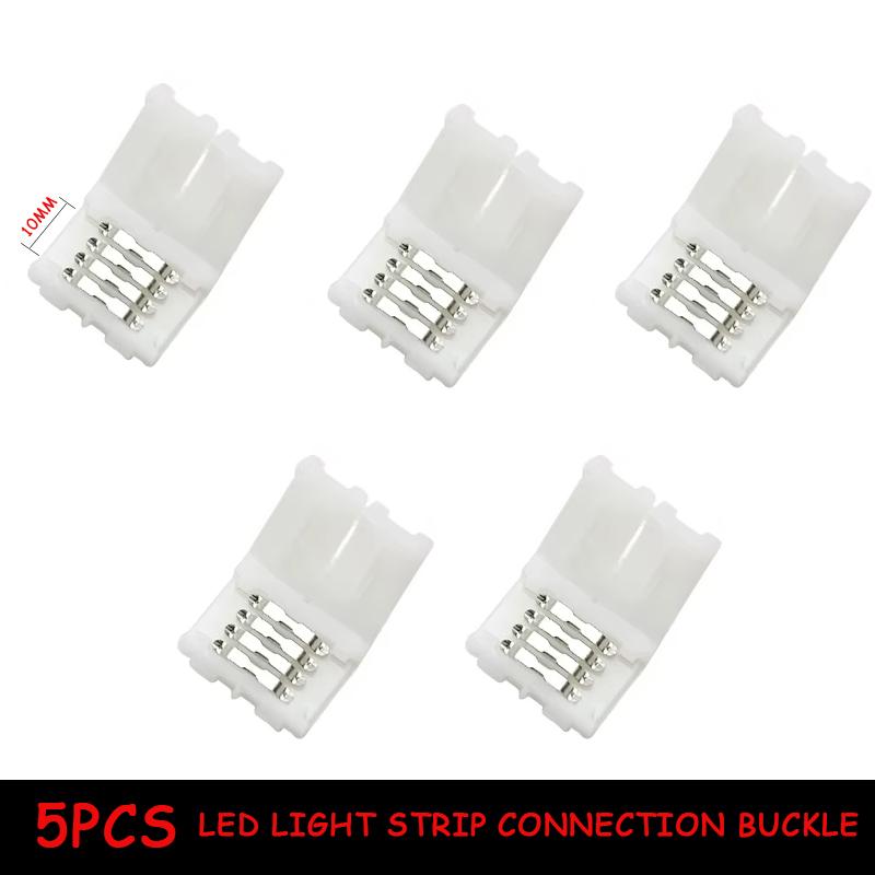 5 pezzi Connettore LED 4 PIN 8mm Forma a L 8mm 4pin RGB 3528 2835 Strisce LED Angolo a 90 gradi Connettori per Fili Adattatore di Installazione