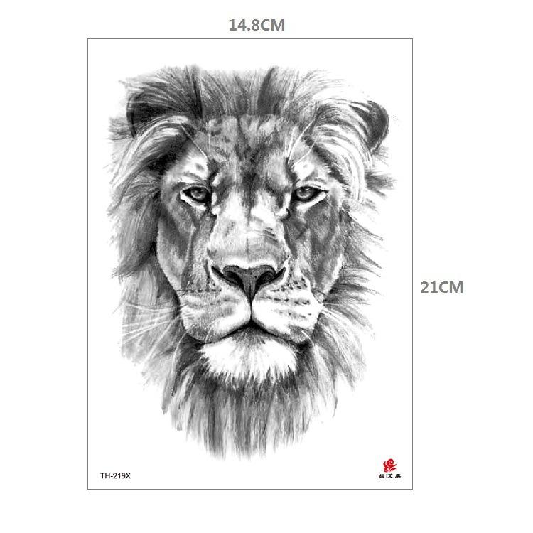 

Наклейка на татуировку тигра с изображением льва на половину руки и большого рисунка с водной переноской Amazon Set 14.8*21CM