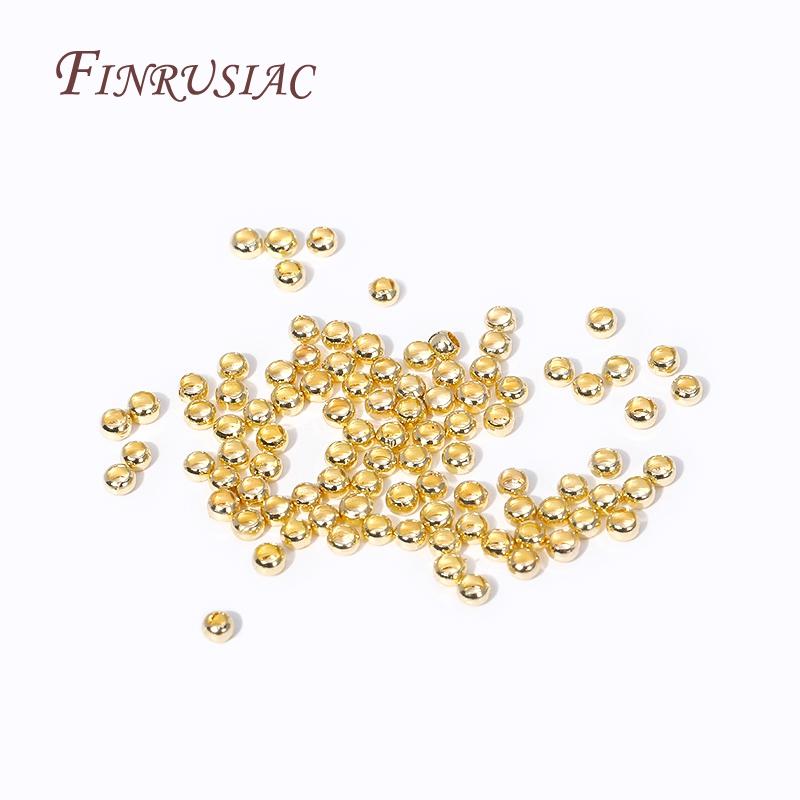Wholesale 2.5mm Crimp Beads 18K Gold Plated Crimp End Beads For Jewelry Making Supplies