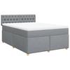Letto a Doghe con Materasso Grigio Chiaro 140 x 200 cm Tessuto