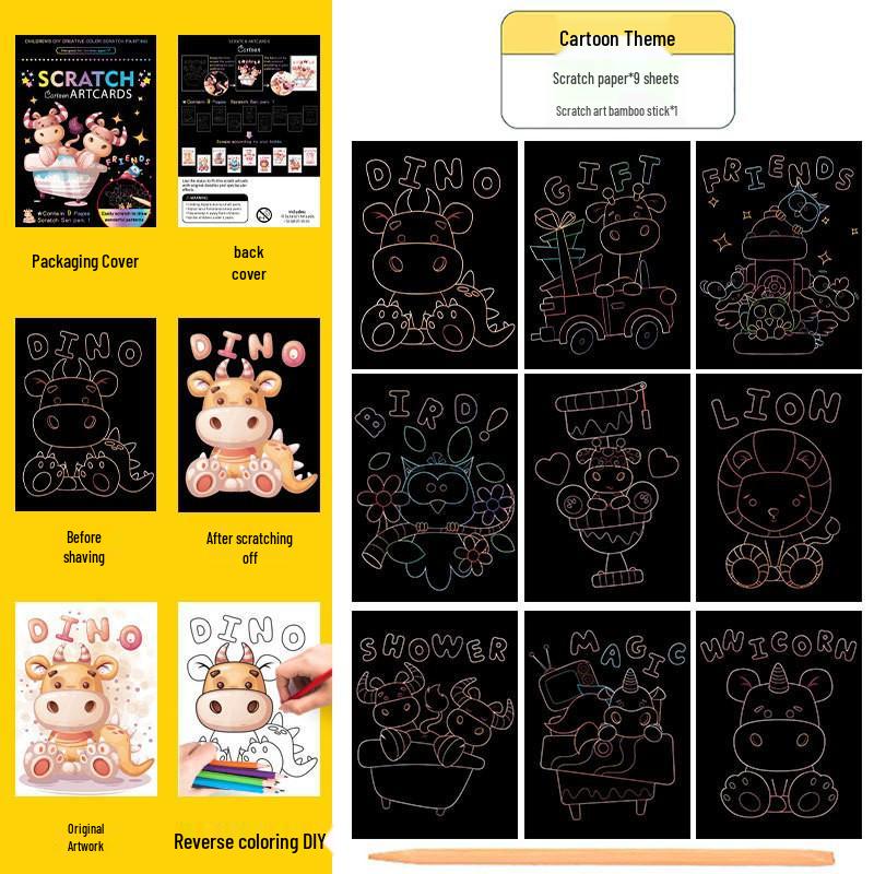 Children's Scratch Art Fun Creative DIY Doodle Painting Book - Perfect Gift for Kids