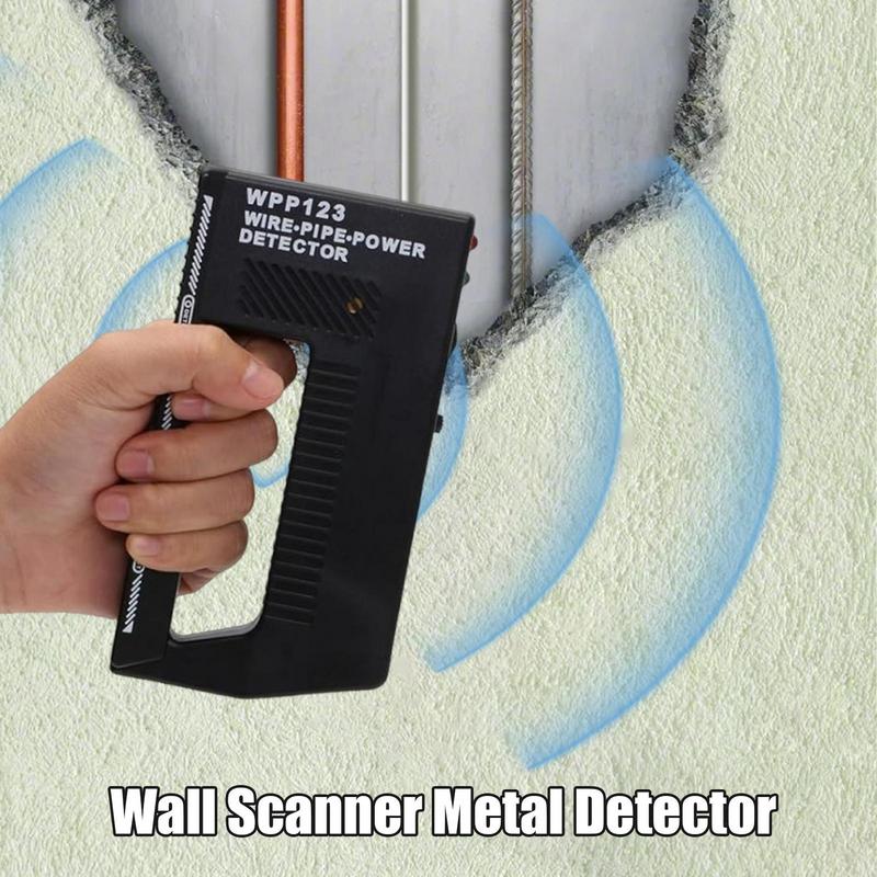 WPP123 Metal Detector Black Wall Detector Non Slip Handle Grip Metal Security Scanner Wall Metal Detector