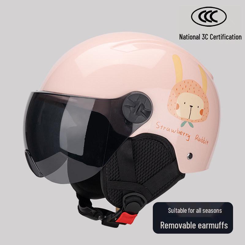 3C Certified Women's Electric Scooter & Motorcycle Helmet - All-Season, Cute, Half-Helmet