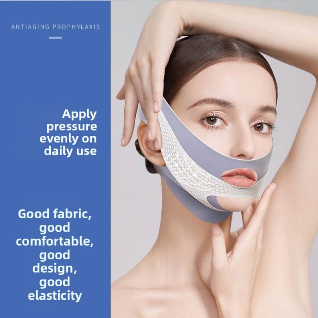 Mască Facială Modelatoare în Formă de V - Lifting Facial Instantaneu și Reductor de Bărbie Dublă, Bandă de Bărbie Ultra-subțire Confortabilă, Respirabilă, Design Ușor și Compact