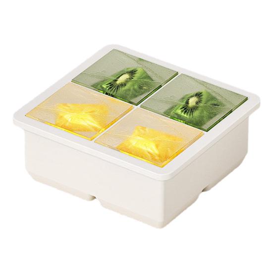 Square Silicone Ice Cube Tray with Lid  6-Cavity Easy Release Ice Cube Mold Stackable BPA-free Ice Cube Maker Dishwasher Safe Home Bar Essential