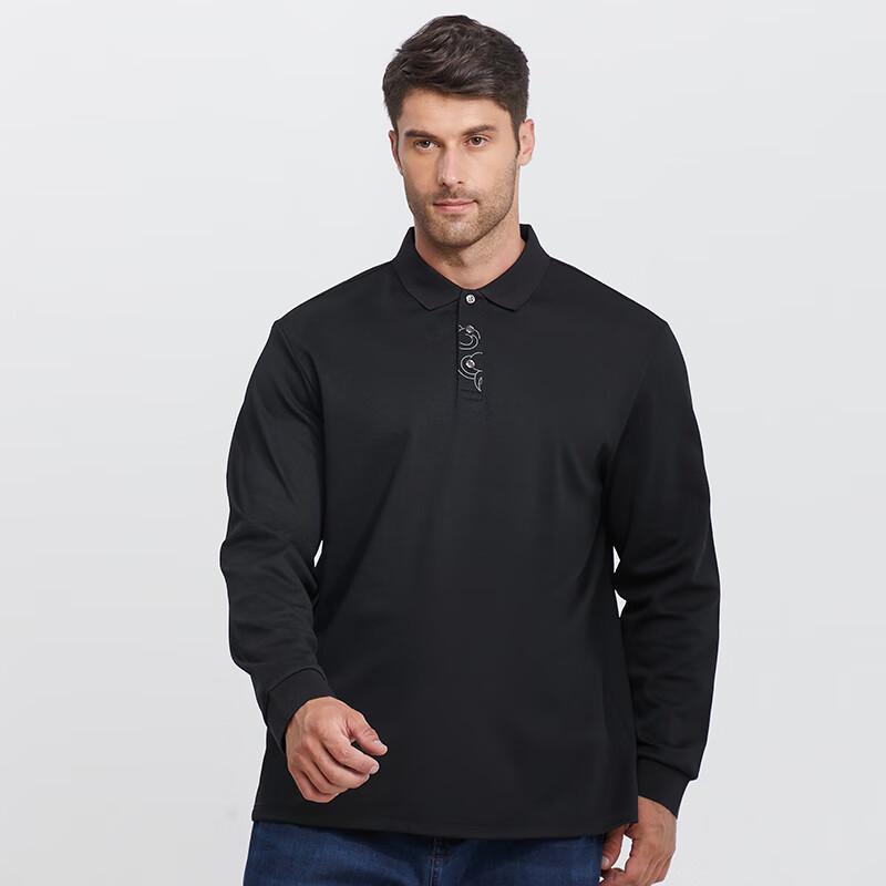 Dibinze Men's Plus Size Long Sleeve Polo Shirt