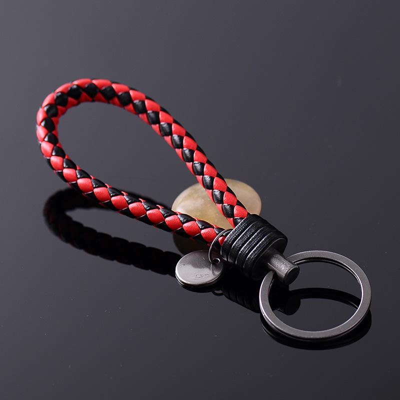 New Creative Tungsten Steel Braided Rope Keychain Leather Key Chain Handmade Doll Pendant Party Gift Small Jewelry
