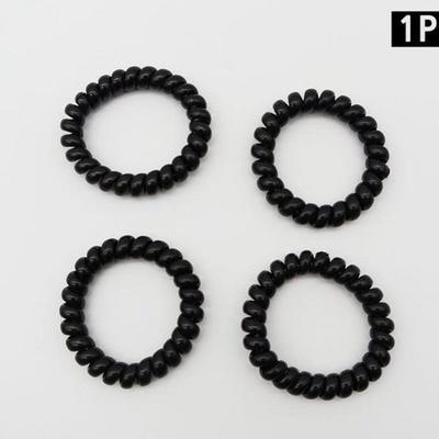 [Jhqrn7V8_4B] Black Elastic Hair Band Knotless Rubber Spring 1P