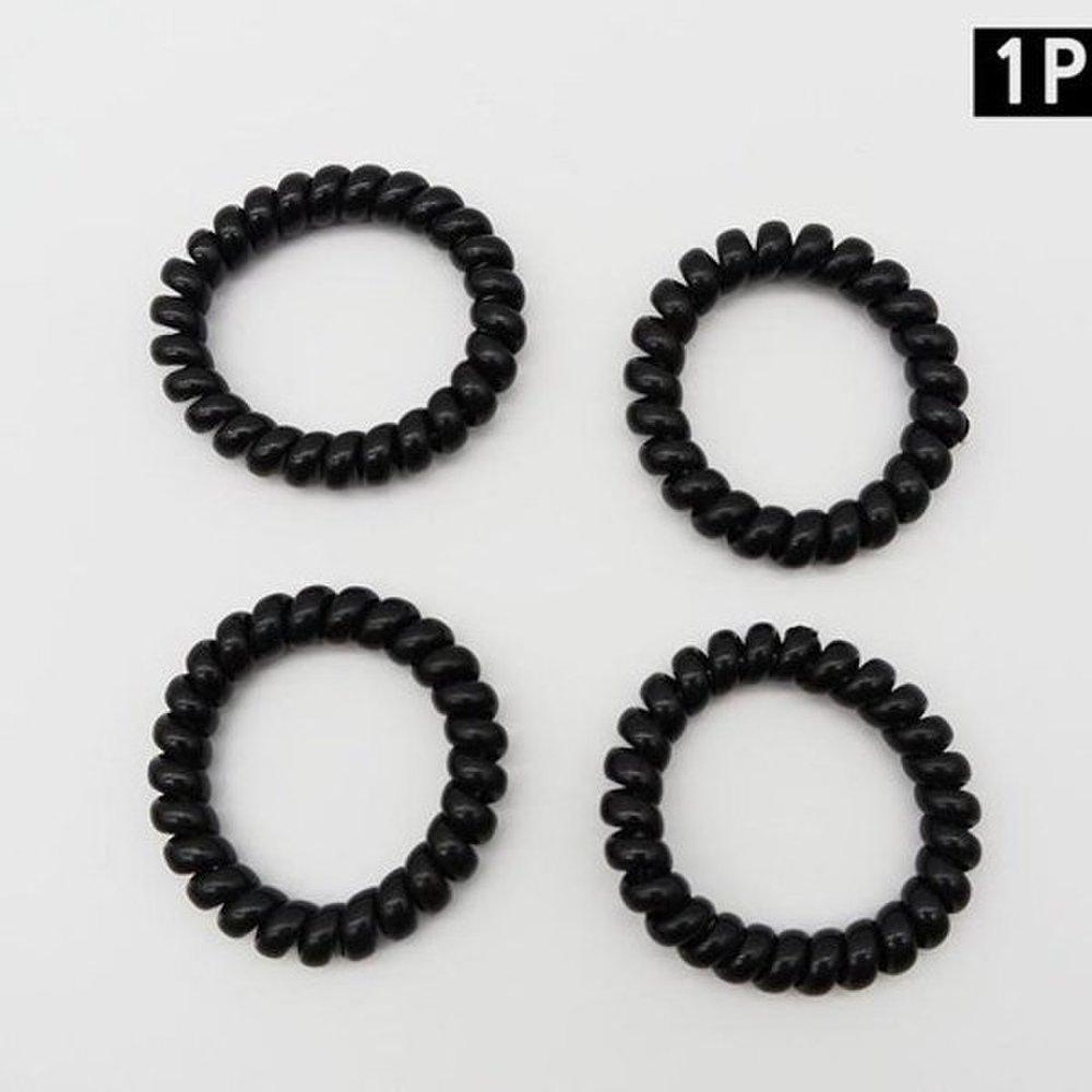 

[Jhqrn7V8_4B] Black Elastic Hair Band Knotless Rubber Spring 1P