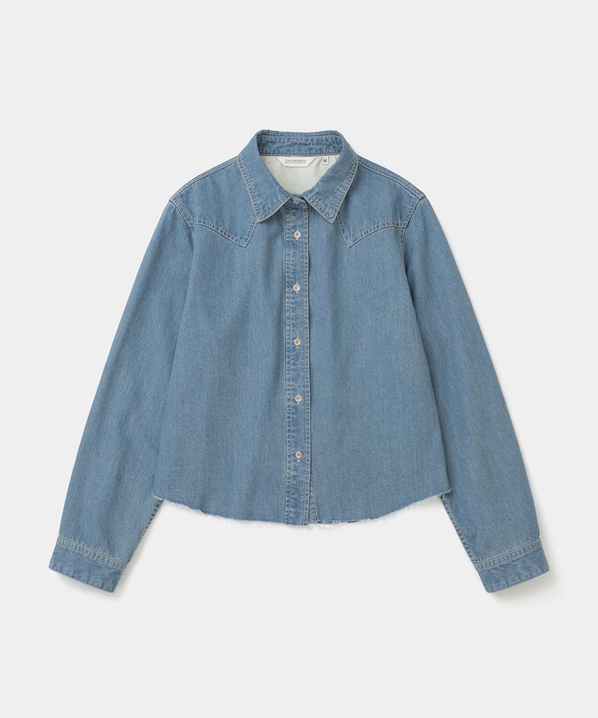 Uniform Bridge Raw Cut Western Denim Shirt 8Oz(Women) Blue