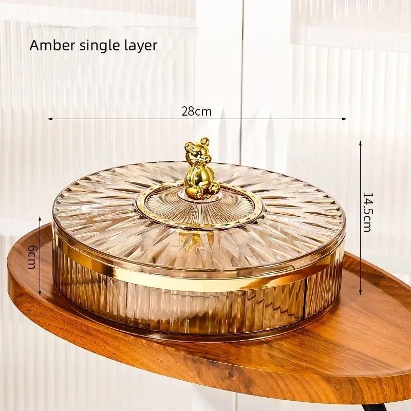 Multi layer Transparent Snacks Box Dust-proof Acrylic Dry Fruit Tray Candy Nut Storage Box Modern Living Room Sundries Container