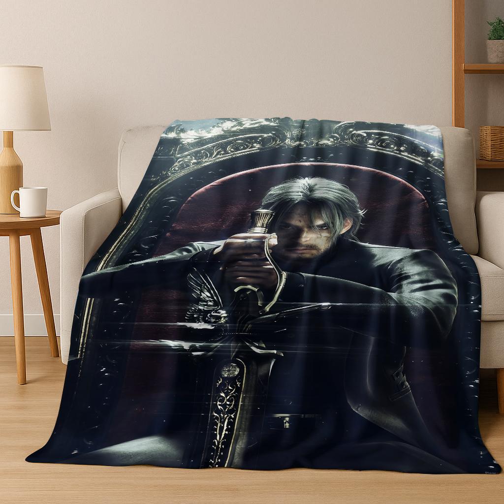 Cartoon Final Fantasy Sephiroth Cloud Tifa Game Flannel Blanket,Warm and Cozy Soft Throw Blanket for Home Bedroom Bed Sofa Kid