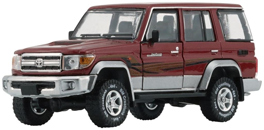 BM Creations Toyota Land Cruiser LC76 Dark Red LHD Scale Model 1/64 (64B0347)