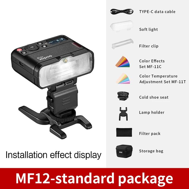

Вспышка Godox MF12 MF12-K2 Macro Speedlite Flash 2,4 ГГц с беспроводным управлением и вспышкой для Sony Canon Nikon Fuji Olympus Pentax MF12
