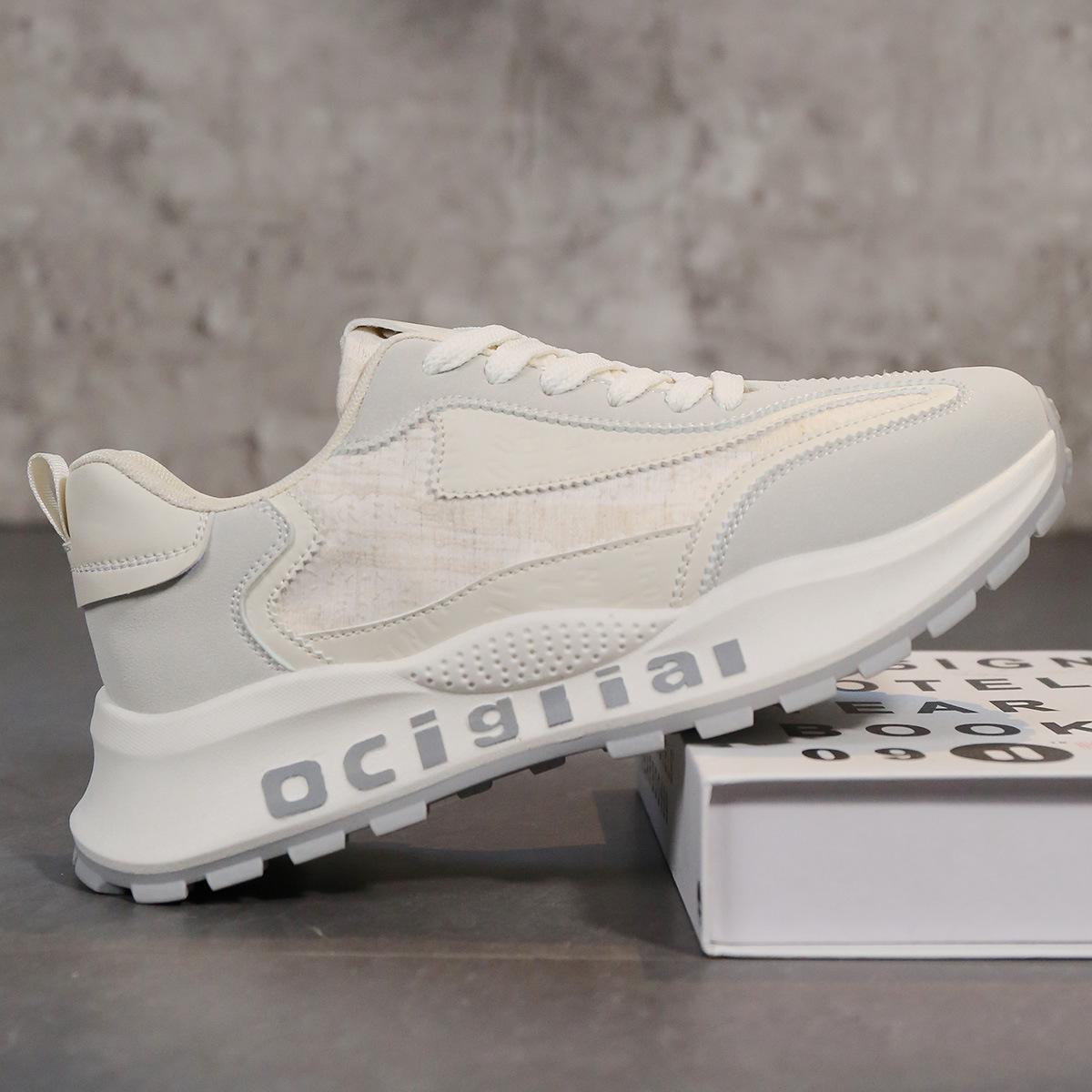 

2025 новые нескользящие мужские туфли модный бренд высокие чувства универсальные дышащие туфли для папы модная повседневная обувь мужская спортивная обувь 44 бежевый