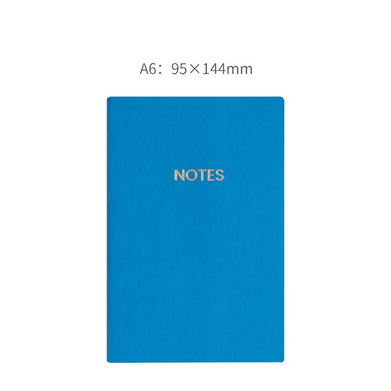 Student-Aware A6 Notebook with Macaron Color PU Leather Cover Necessary School Supply From Supplier Sewing Binding (Blue,95*144 mm)