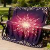 1pc Sunflower Mandala Print Outdoor Blanket, Lightweight Polyester,