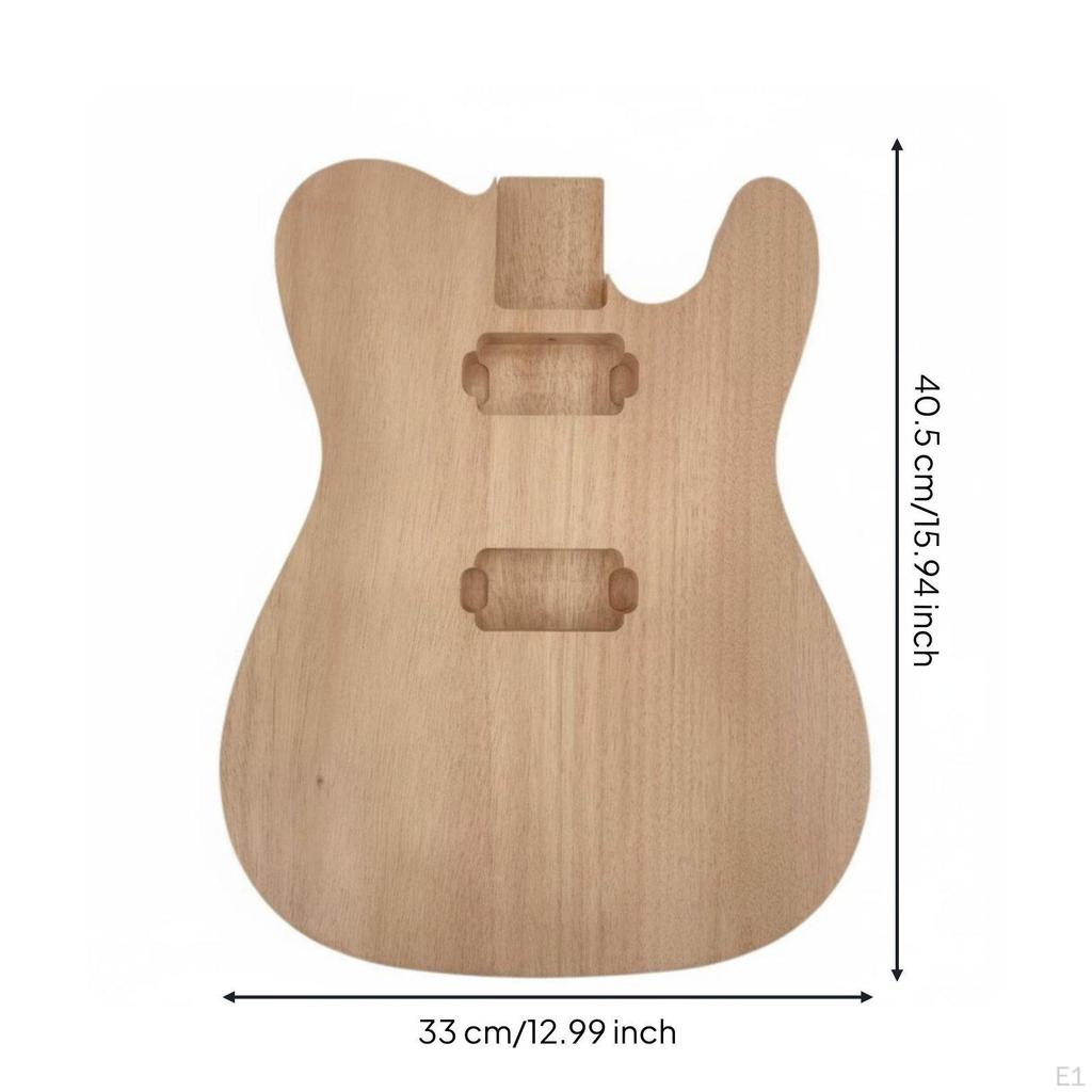 Unfinished Electric Guitar Body wood Barrel Replacement Double Humbucker Route for Luthiers,