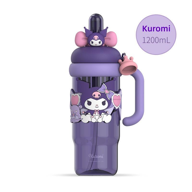 X&W 1200ml Large Capacity Drinking Cup with Straw Tea Separator Cartoon Pattern Cup Sleeve Juice Cup Seal Leakproof Space Cup