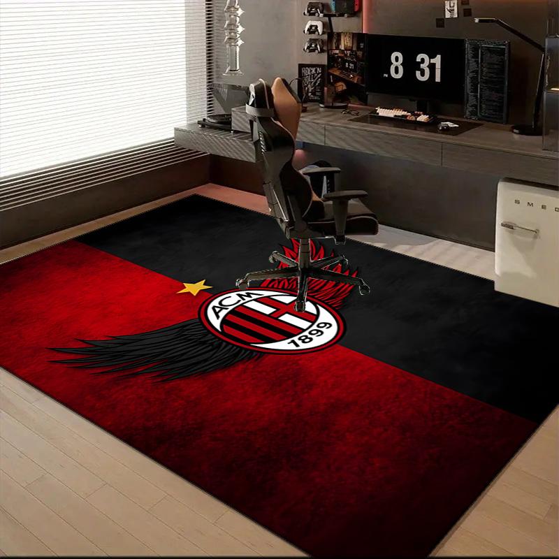 Milan Football club Printed Office Carpet Chair Cushion  Entryway Rug, Rugs for Living Room, Bedroom Christmas gifts