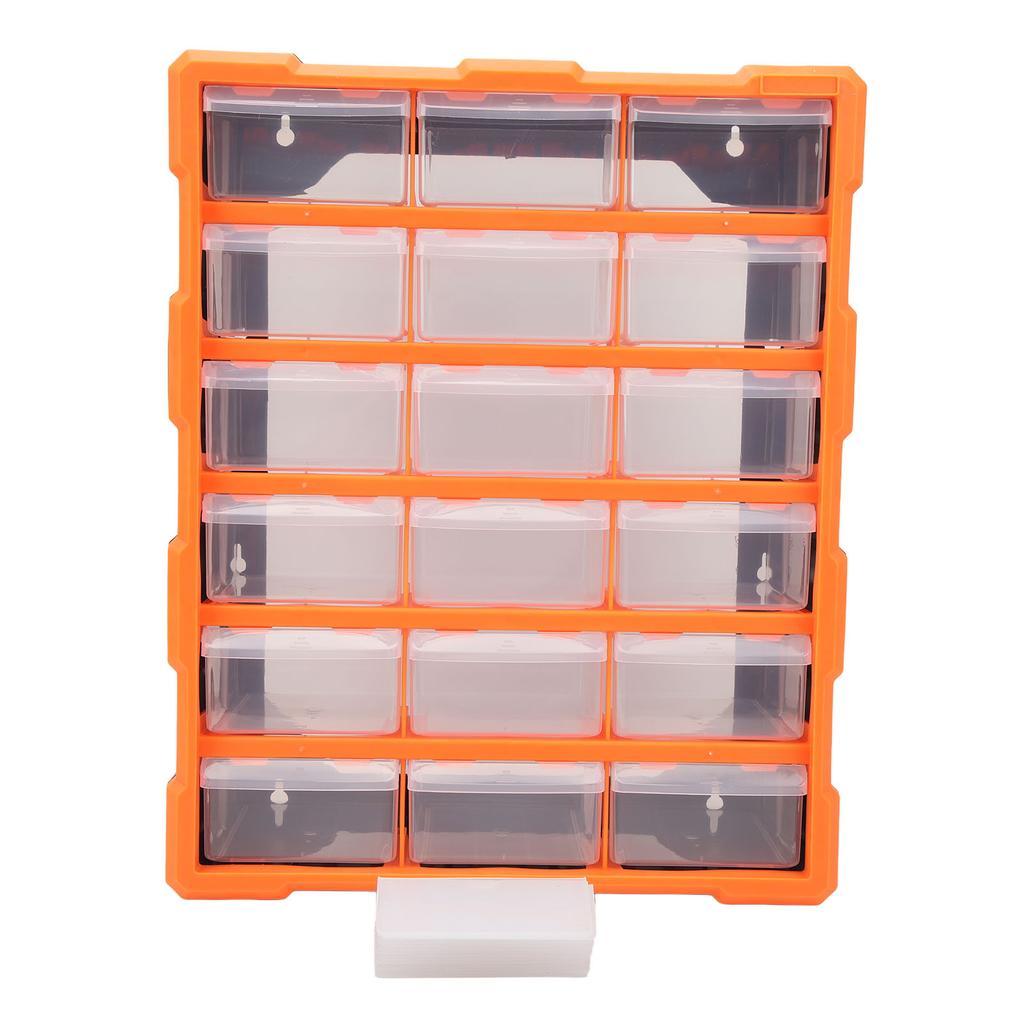 Drawer Type Parts Box 18 Drawers Transparent Large Capacity Wall Mount Storage Container for Screw Electric Components