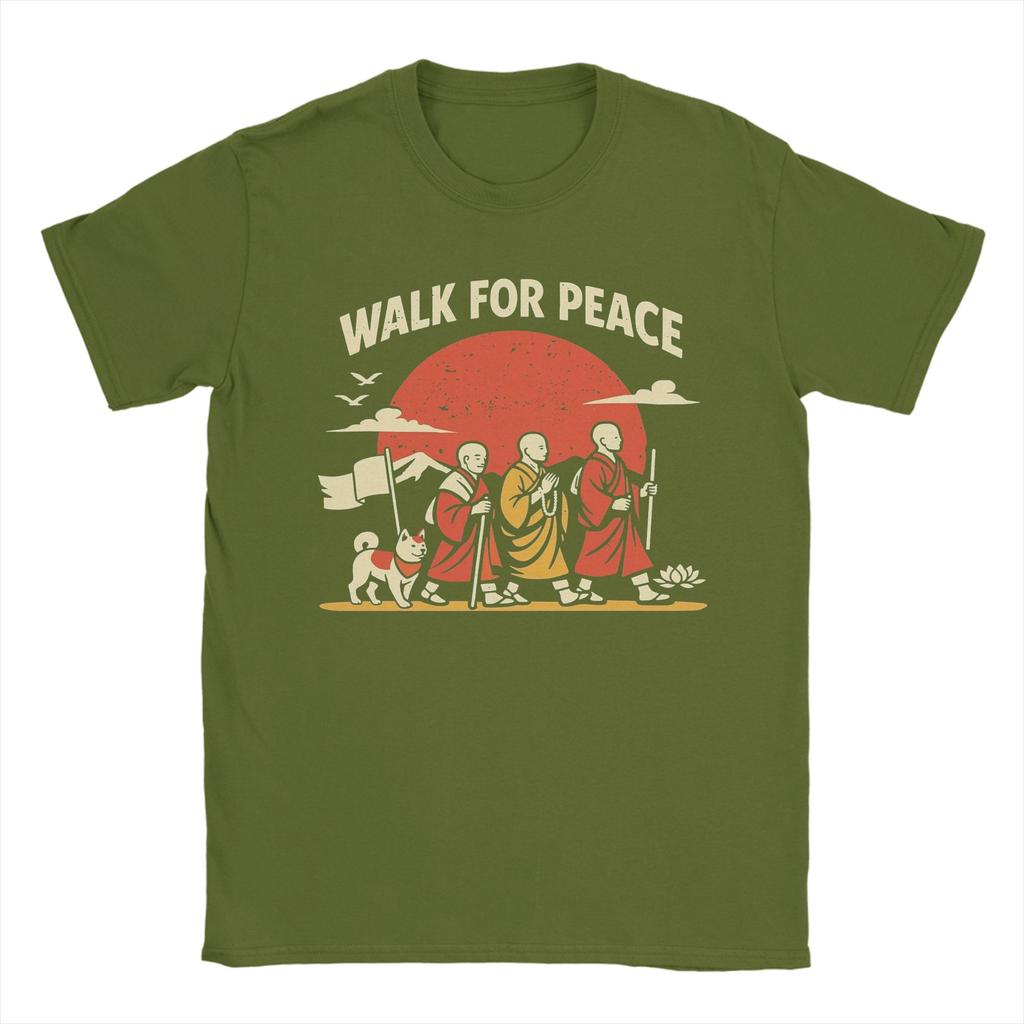 Unisex Women Walk For Peace T Shirt Pure Cotton Clothing Funny Short Sleeve Round Neck Tee Shirt Gift TShirts