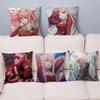 DARLING In The FRANXX Zero Two 45*45cm Cushion Cover Pillow Cover Decor Pillowcase Home Pillowcase For Couch Pillow