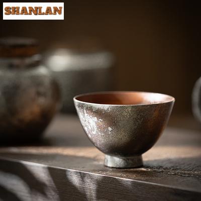 50ml Handmade Gilded Silver Burnt Foil Ceramic Teacup Japanese Coarse Master Cup Personal Tea Bowl Mug Household Kung Fu Teaset