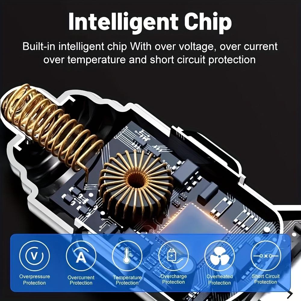 Cyberpunk RGB Car Charger with Voltage Display - 150W Fast Charging 7-Port USB Type-C Adapter for Multiple Devices