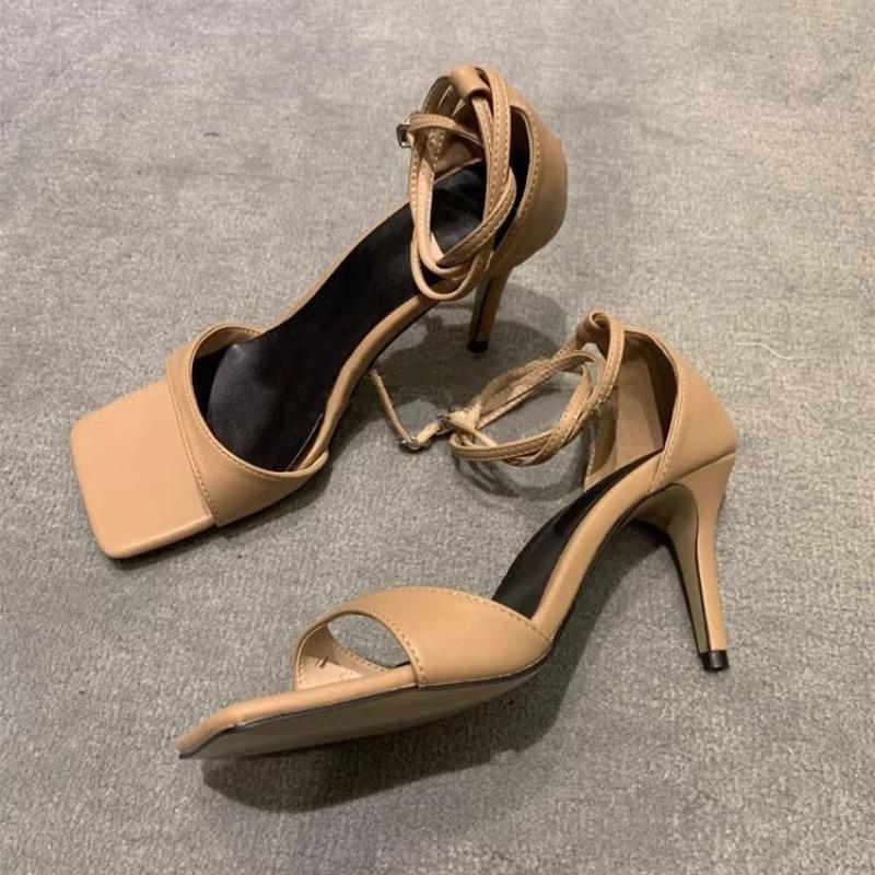 Summer New High Heels Women Stiletto One Buckle Versatile Open Toe Korean Version One Strap Non-slip Sandals