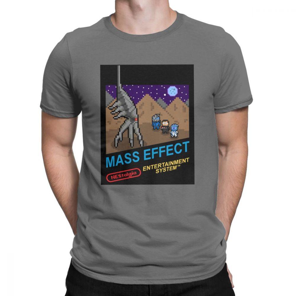 NEStalgia Mass Effect T Shirts  Men  Vintage  Tee Shirt Crew Neck  TShirts Printing Clothing New Arrival