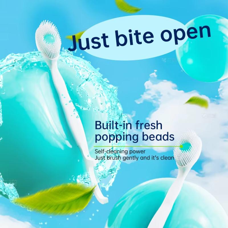 8/16Pcs Portable And Individually Packaged 3-In-1 Brush Head Toothbrush Floss Disposable Toothbrush For Adults On Business Trips