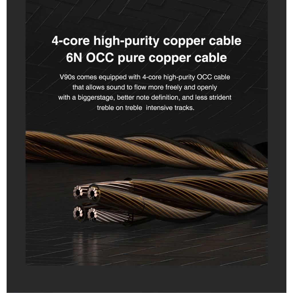 TRN V90S 5BA+1DD Metal Headset Hybrid HIFI Bass Earbuds In Ear Monitor Noise Earphone Noise Cancelling Earbuds Sport Headphone