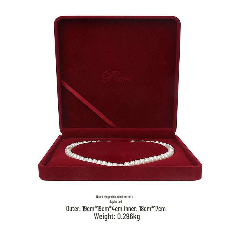 Velvet Pearl Necklace Jewelry Set Box - Mother's Day Gift Packaging and Storage Box